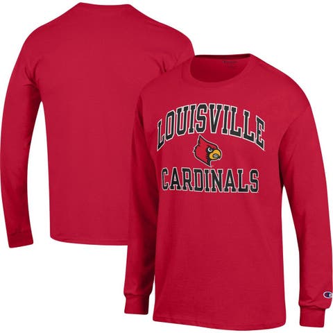 Men's Champion Gray Louisville Cardinals Softball Stack Long Sleeve T-Shirt