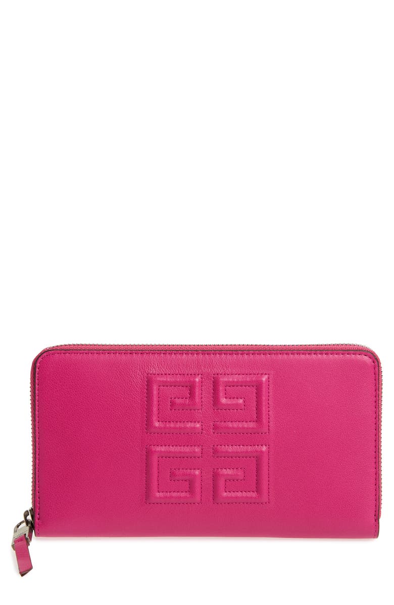 Givenchy Embossed Logo Leather Zip Around Wallet | Nordstrom