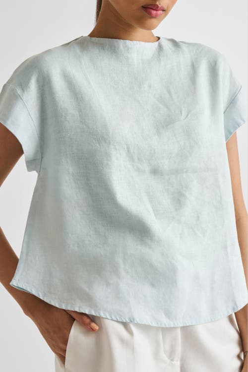 Reistor Cap Sleeved Everyday Top In Summer Blue