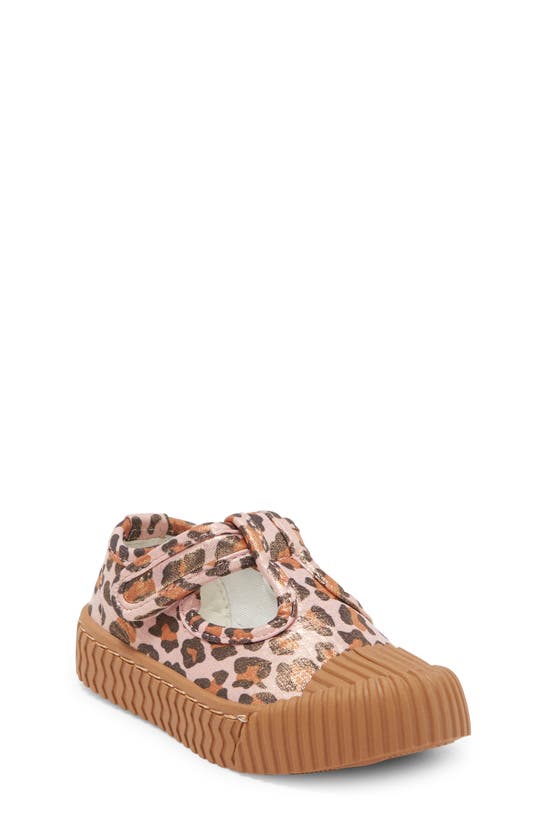 Harper Canyon Kids' Serenna T-strap Sneaker In Pink Leopard Shimmer