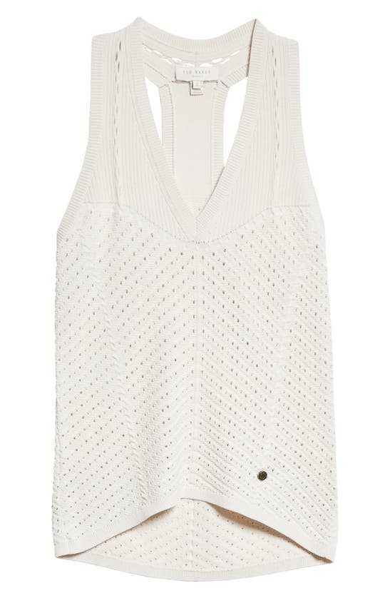 Ted Baker Yensine Open Stitch Sweater Tank In Natural