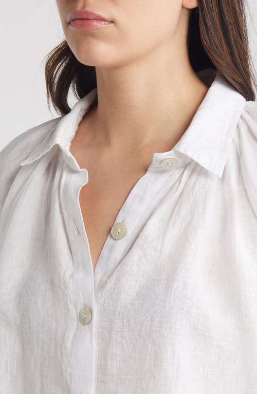 Shop Cleobella Negara Linen Button-up Shirt In White