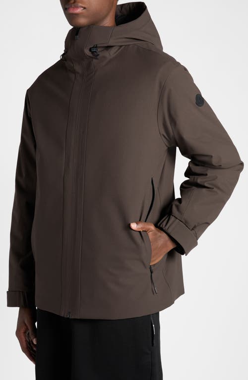 Shop Moncler Riz Hooded Jacket In Dark Brown