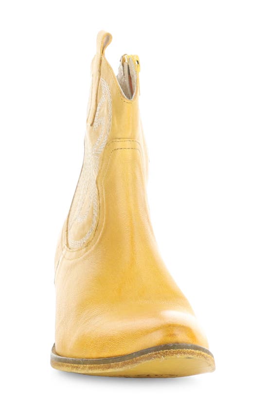 Fly London Wami Western Boot In Yellow Velvet