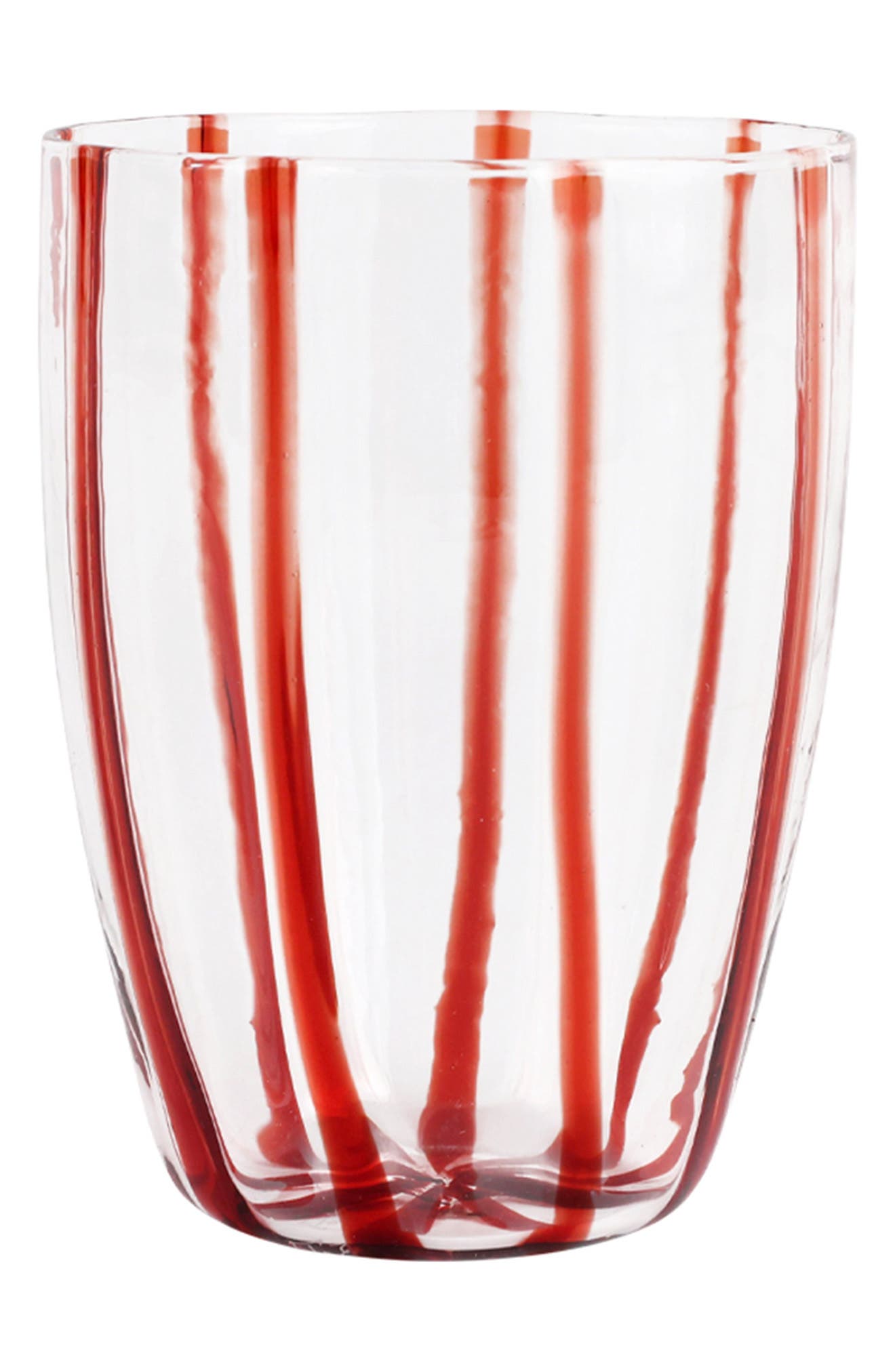 VIETRI Nuovo Stripe Tall Tumbler in Red 