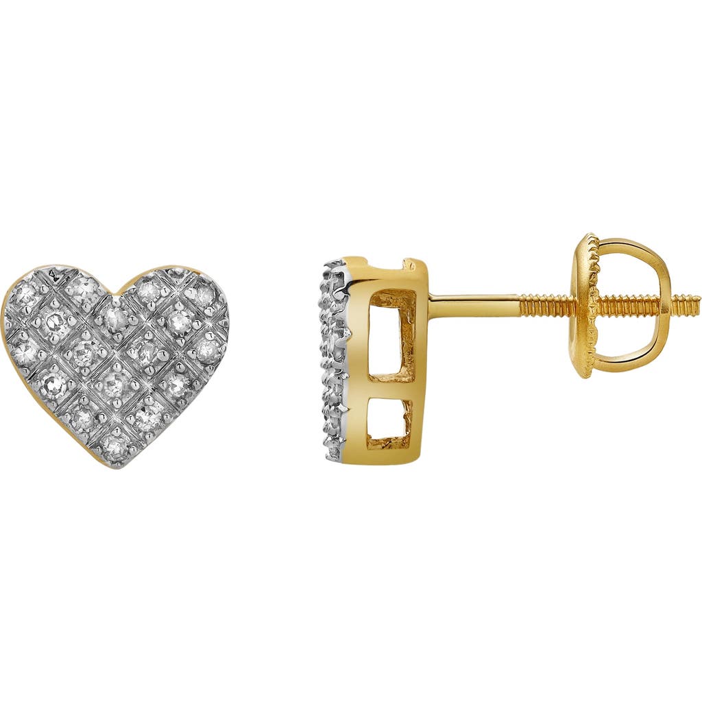 Luvmyjewelry Yearn 10k Yellow Gold Cluster Diamond Unisex Earrings In 10k Yellow Gold