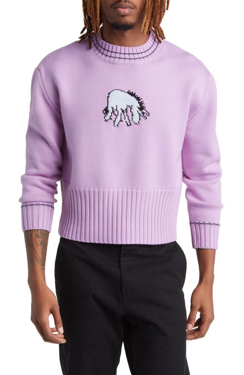 x Disney Eeyore Intarsia Merino Wool Sweater in Lavender