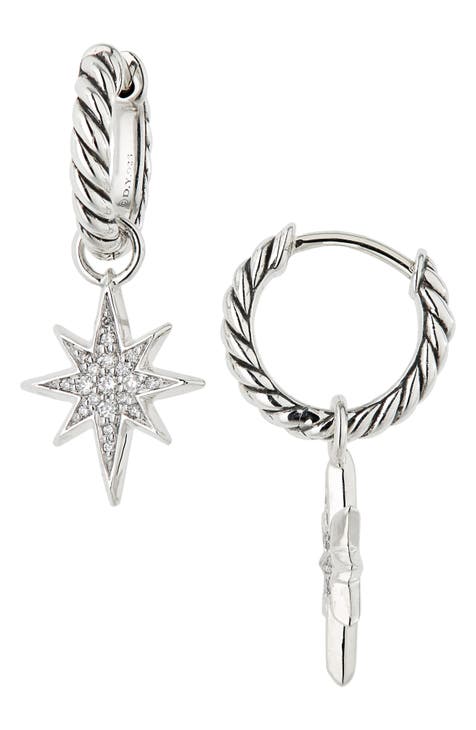 Cable Collectibles® North Star Drop Earrings with Diamonds