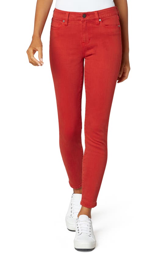 Liverpool Los Angeles Piper Hugger Ankle Skinny Jeans In True Red