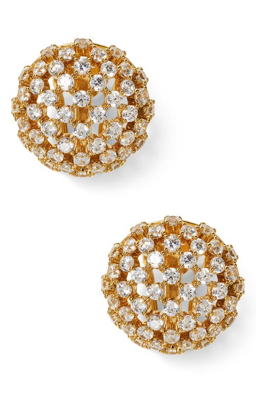 Shop Nadri Juno Cubic Zirconia Dome Stud Earrings In Gold