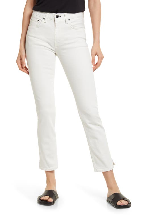 ASKK NY High Waist Ankle Straight Leg Jeans in Ivory
