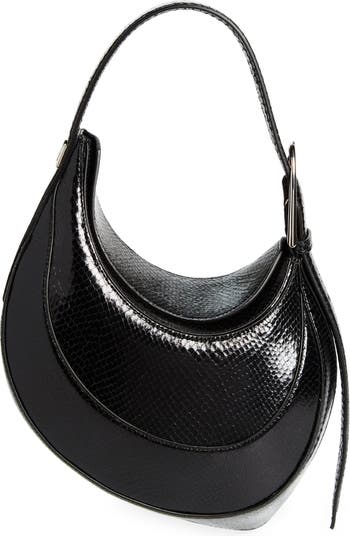 Spiral Curve 02 Snakeskin Embossed Leather Shoulder Bag