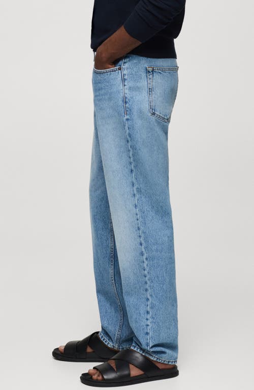 Mango Jean Bob Straight-fit In Medium Blue