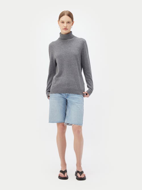 Shop Gobi Cashmere Classic Turtle Neck In Dim Gray