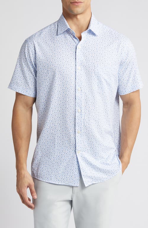 Tee Club Performance Short Sleeve Button-Up Shirt in Maritime