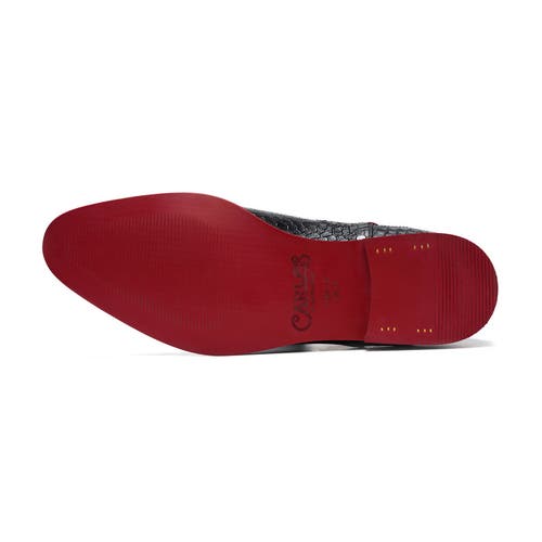 Carlos Santana Mantra Chelsea Boot In Black Croco