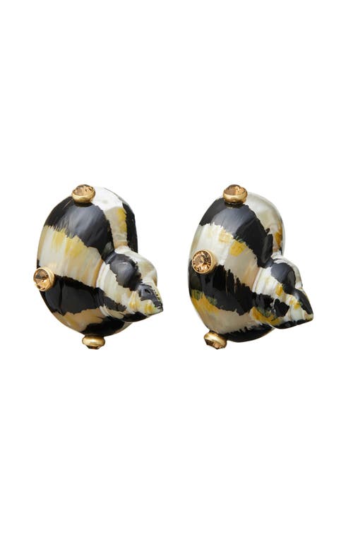 Tory Burch Shell Clip-On Earrings in Black /Multi at Nordstrom