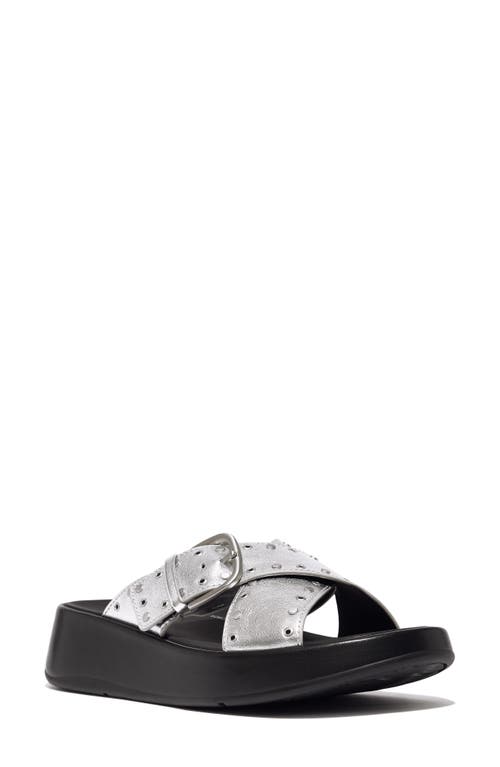 Shop Fitflop F-mode Platform Slide Sandal In Silver