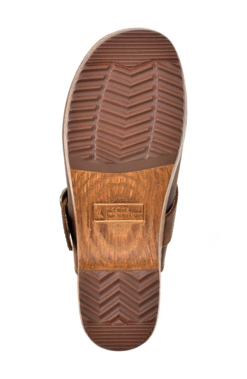 White Mountain Footwear White Mountain Behold Suede Platform Clog In Brown/leather