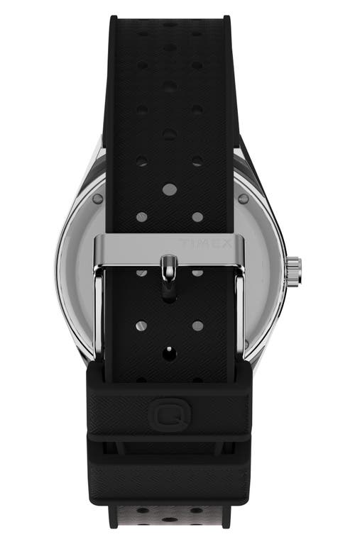 Shop Timex ® Q  Silicone Strap Watch, 38mm In Silver/black/black