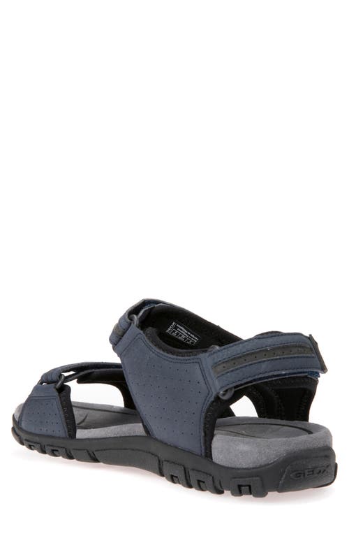 Shop Geox Strada Sport Sandal In Navy/dk Grey