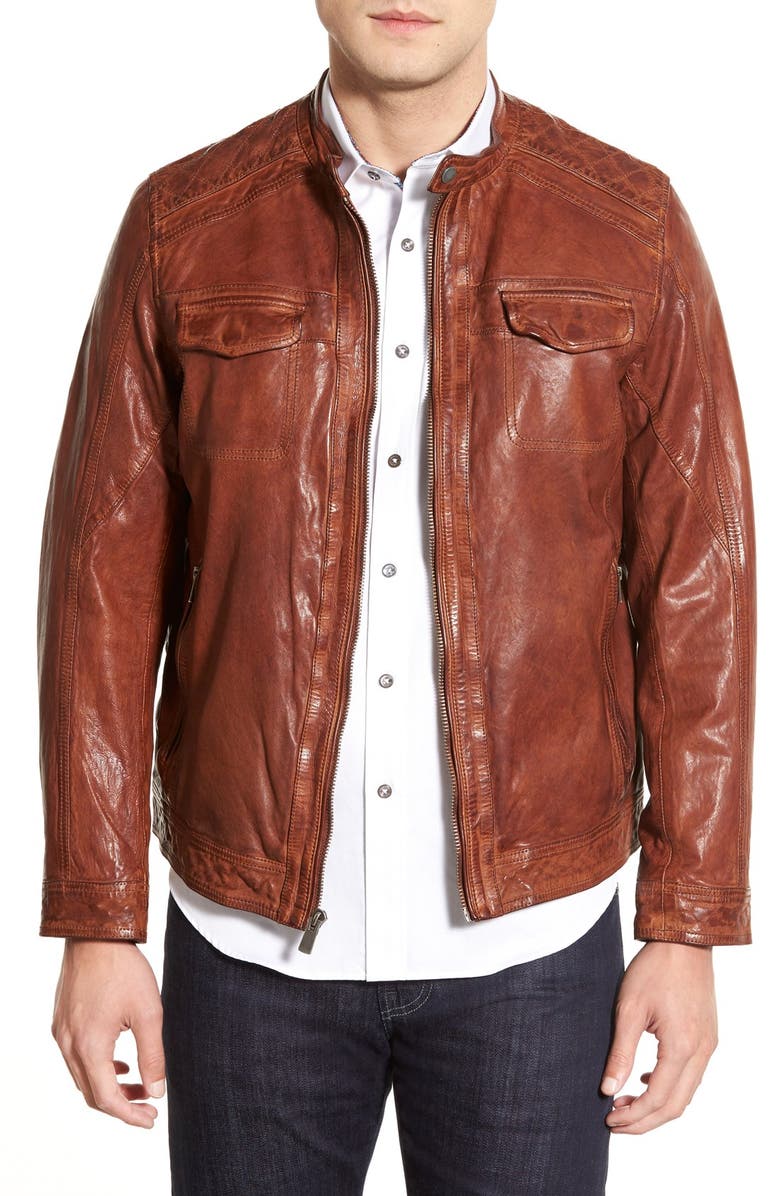 Missani Le Collezioni Washed Leather Jacket | Nordstrom