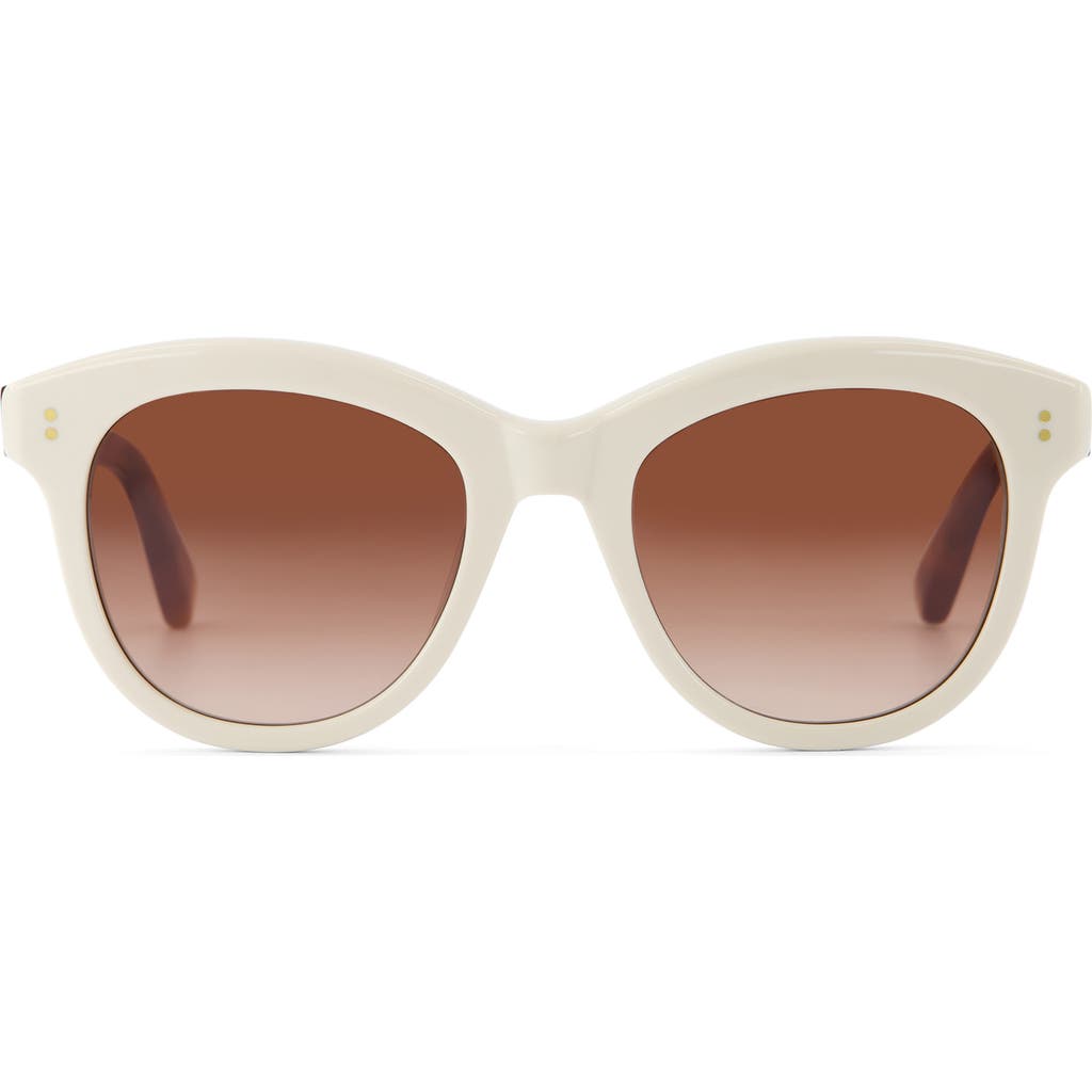 Toms Gwyneth 52mm Round Sunglasses In Chalk/honey Tortoise/brown
