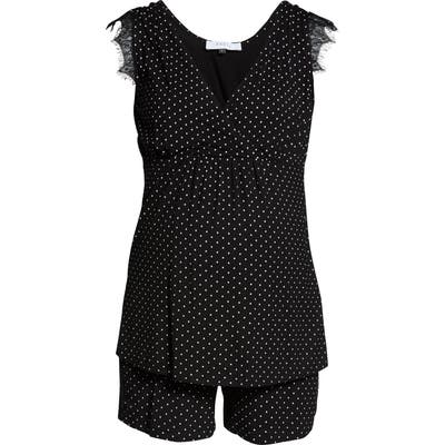 Angel Maternity Short Maternity/nursing Pajamas, Black