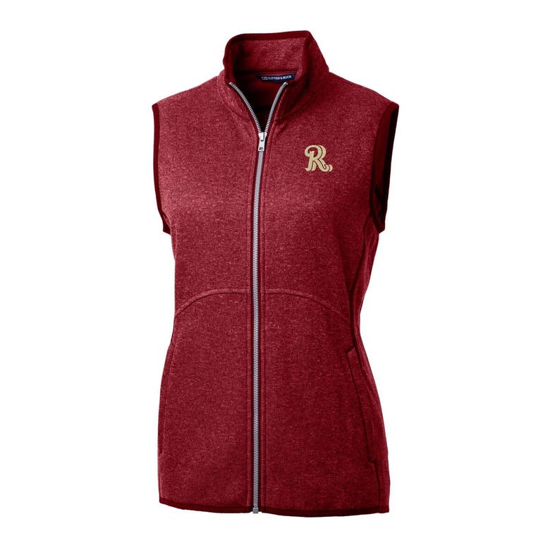 Shop Cutter & Buck Heather Red Frisco Roughriders Mainsail Sweater Knit Full-zip Vest