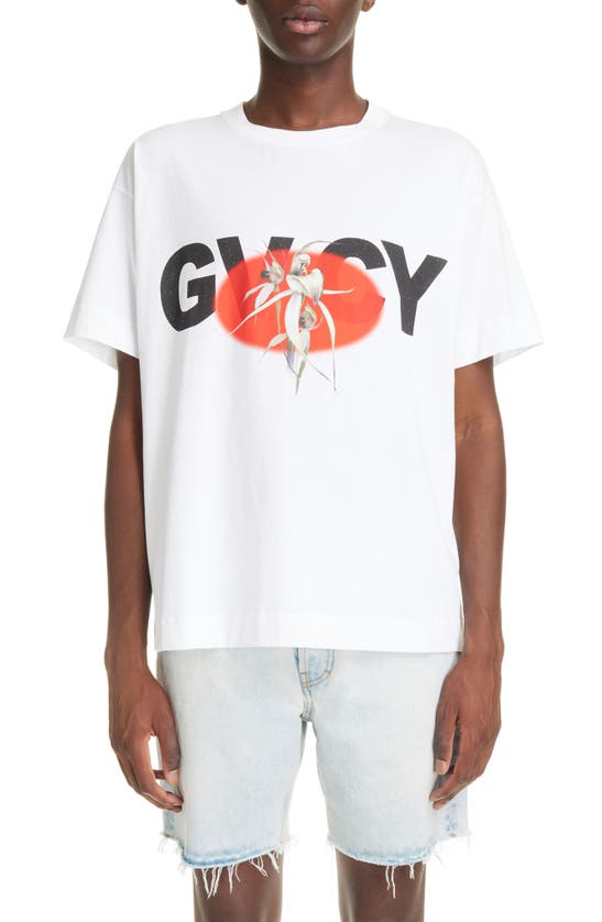 Givenchy Orchid Graphic T-shirt In White