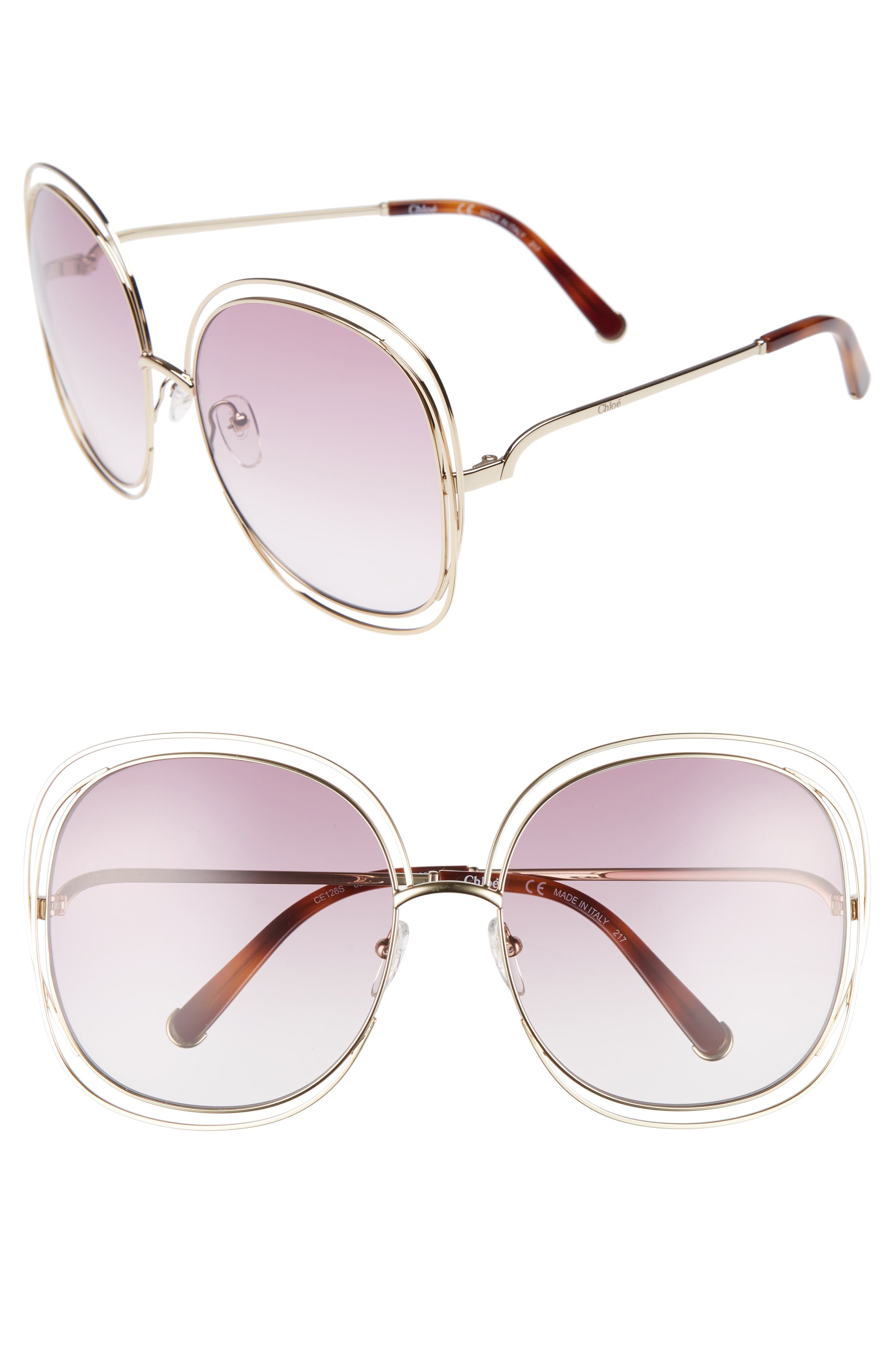 chloe 62mm oversized sunglasses