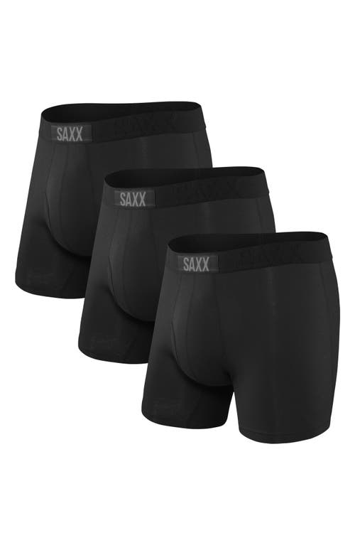 SAXX Ultra Super Soft 3-Pack Relaxed Fit Boxer Briefs in Black