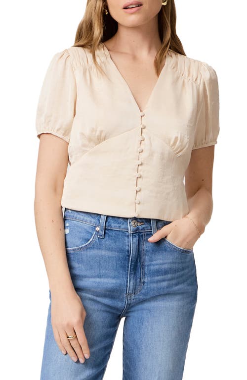 Paige Plie Button Front Top In Neutral