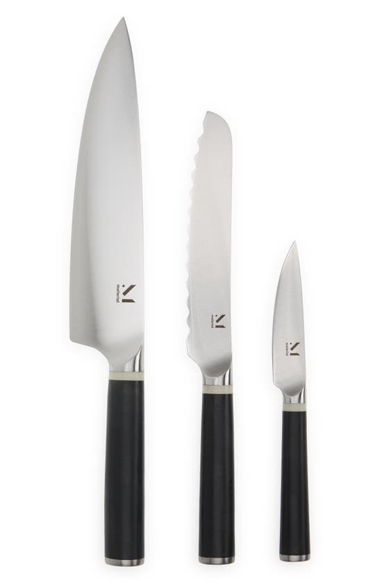 Material 3-piece Kitchen Knife Set In Almost Black