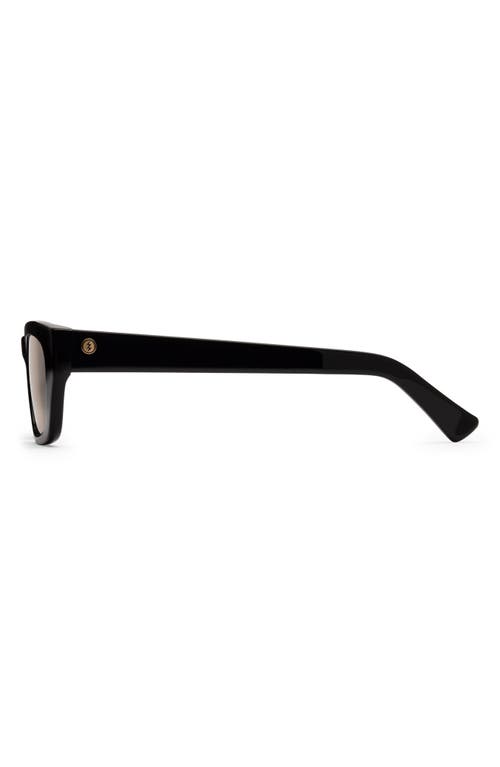 Shop Electric Catania 52mm Rectangular Sunglasses In Gloss Black/amber