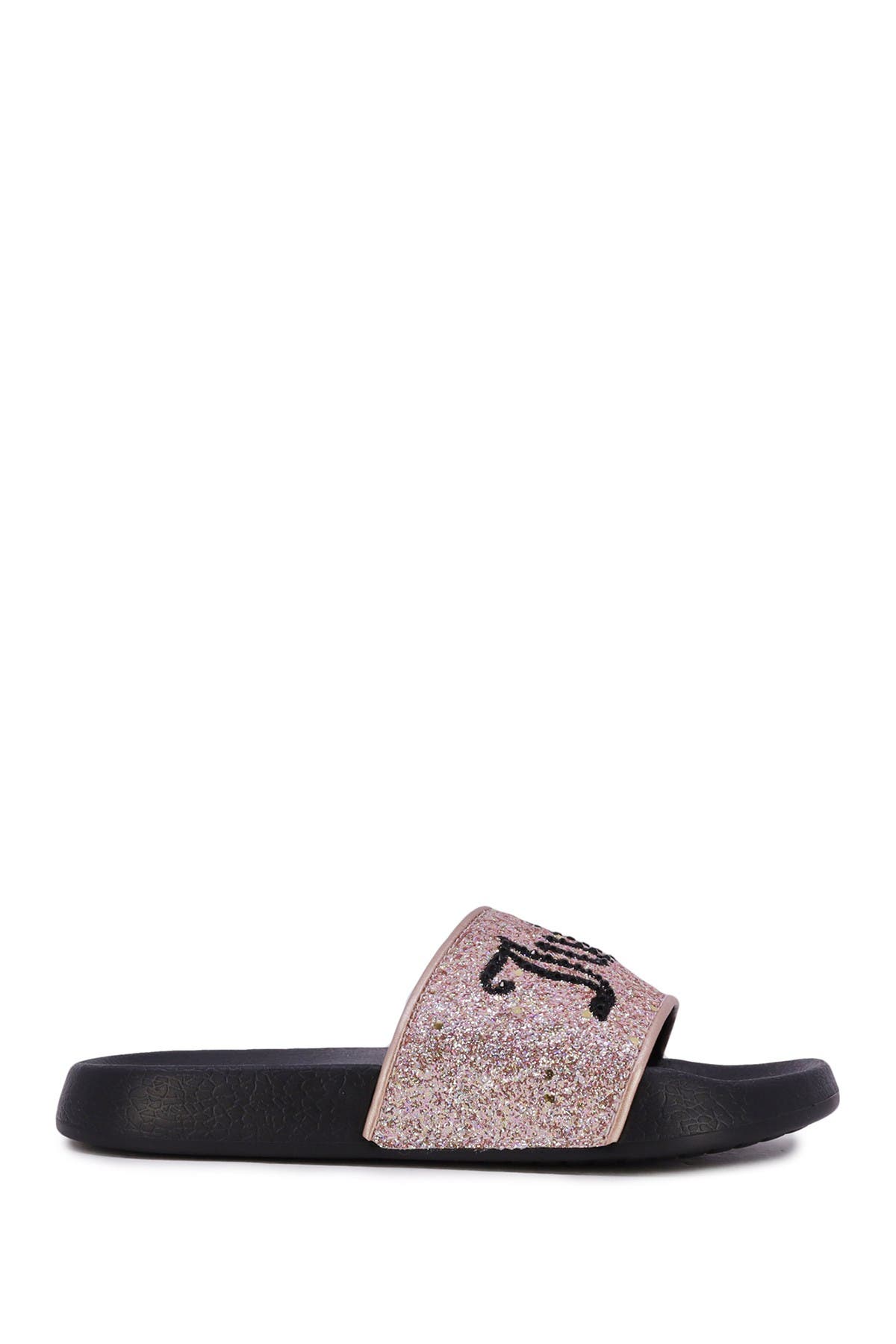 Juicy Couture Kids' Melrose Ave Glitter Slide Sandal In Brown Overflow