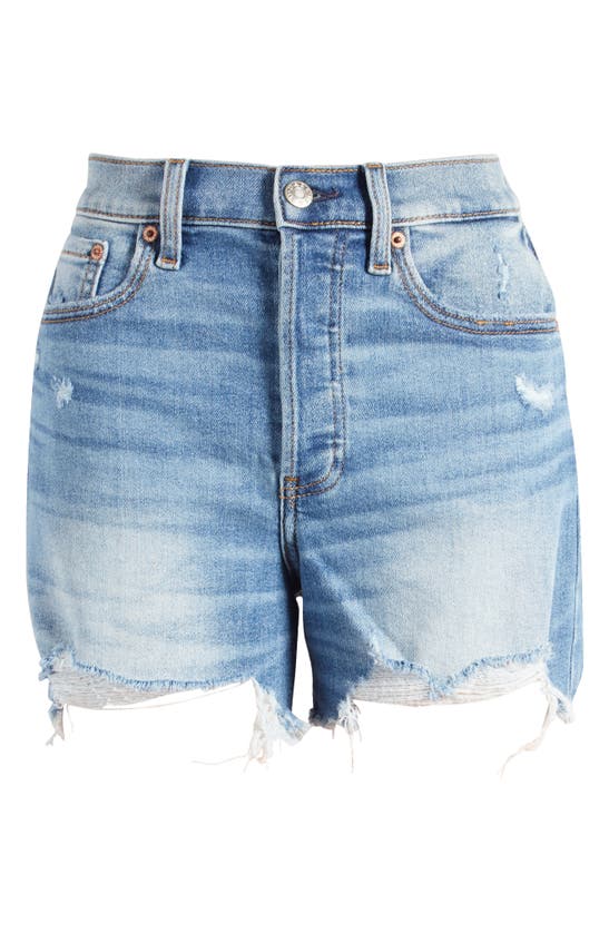Shop Daze Bottom Line Distressed Denim Shorts In Wishes