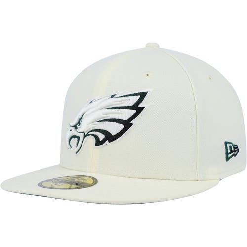 Men's New Era Cream Houston Texans Chrome Color Dim 59FIFTY Fitted Hat