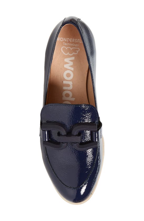 Wonders San Marino Platform Loafer In Lack Baltic