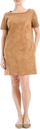 Fashion faux suede shift dress