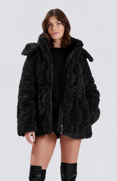 Nicole Benisti Tory Oversized Shearling Jacket in Black 