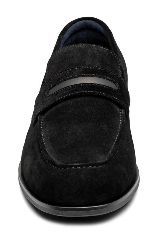 Shop Stacy Adams Burke Penny Loafer In Black Suede