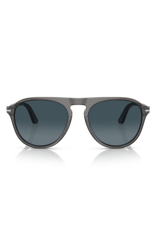 Persol 55mm Gradient Polarized Pilot Sunglasses In Transparent Grey