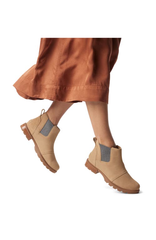 Shop Sorel Emelie Iii Waterproof Chelsea Boot In Dusty Tan/gum