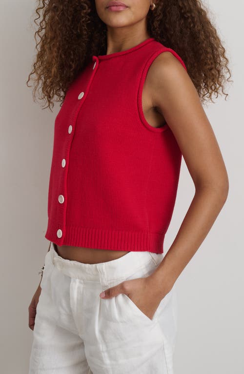 Alex Mill Soho Scoop Linen Cotton Vest In Crimson In Red