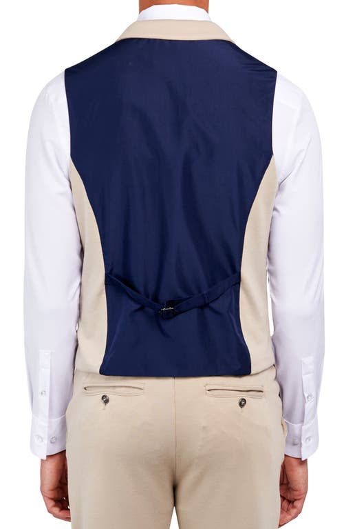 Brooklyn Brigade Slim Fit Performance Knit Vest In Tan
