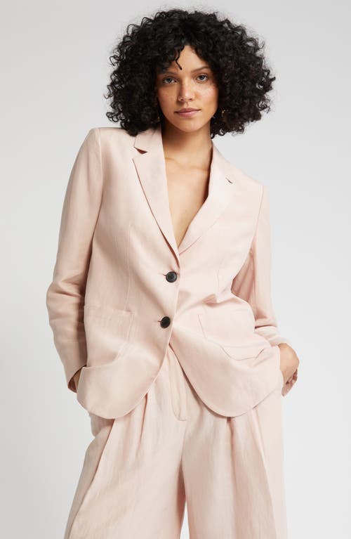 Relaxed Single Breasted Blazer in Pink Smoke