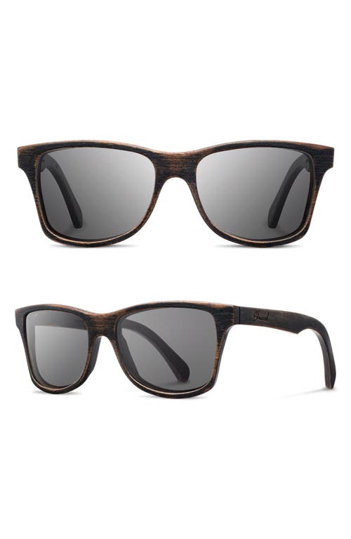 'Canby' 54mm Wood Sunglasses in Dark Walnut/Dark Grey