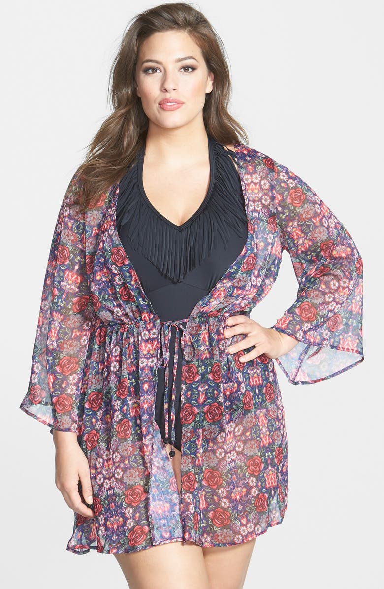 Jessica Simpson 'Folkloric' Floral Print Cover-Up | Nordstrom