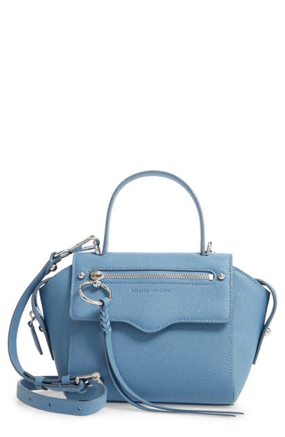 Rebecca Minkoff Small Gabby Leather Satchel In Cement Blue